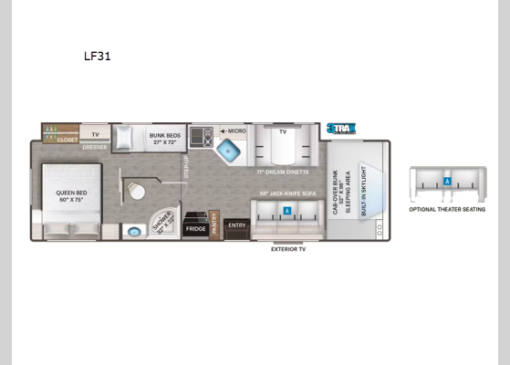 Floorplan - 2025 Quantum LF31 Motor Home Class C