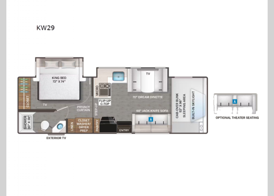 Floorplan - 2025 Quantum KW29 Motor Home Class C