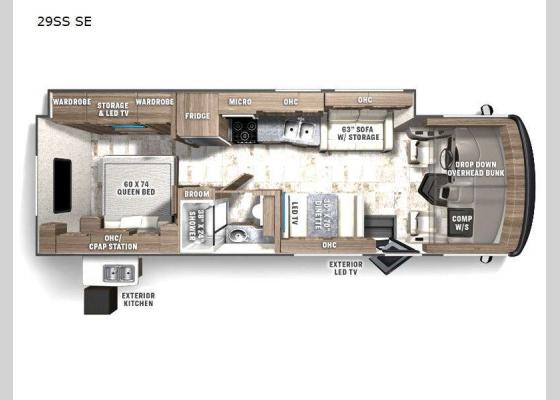 Floorplan - 2025 Encore SE 29SS Motor Home Class A