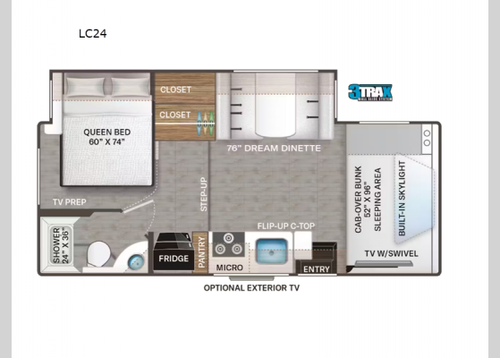 Floorplan - 2025 Quantum LC24 Chevy Motor Home Class C