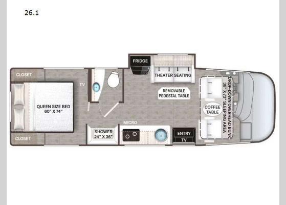 Floorplan - 2025 Axis 26.1 Motor Home Class A