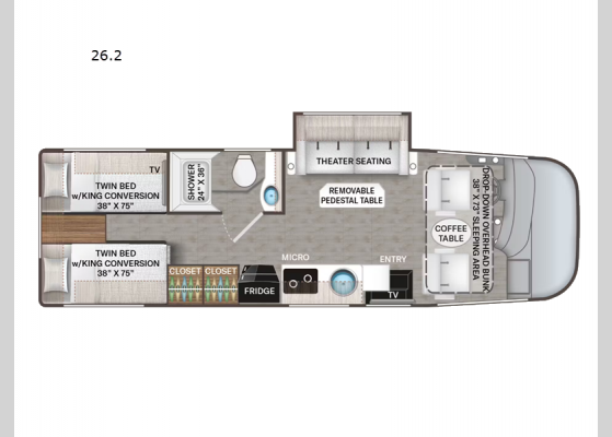 Floorplan - 2025 Axis 26.2 Motor Home Class A