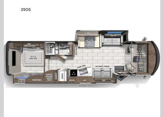 Floorplan - 2025 Mirada 35OS Motor Home Class A