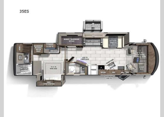 Floorplan - 2025 Mirada 35ES Motor Home Class A