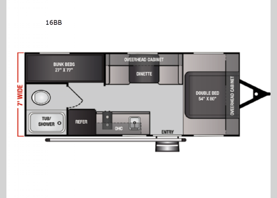 Floorplan - 2024 Northland Limited 16BB Travel Trailer