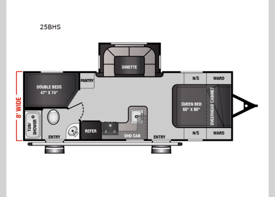 Floorplan - 2024 Northland Limited 25BHS Travel Trailer