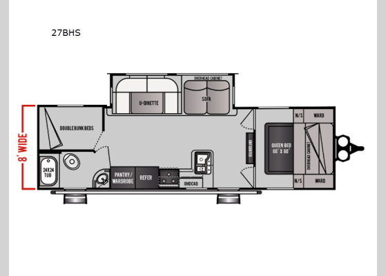 Floorplan - 2024 Northland Limited 27BHS Travel Trailer