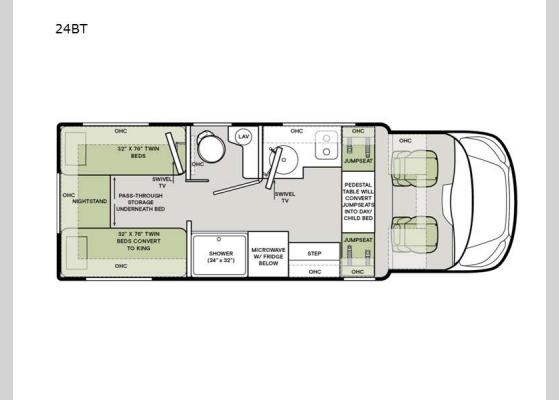 Floorplan - 2025 Midas 24 BT Motor Home Class C