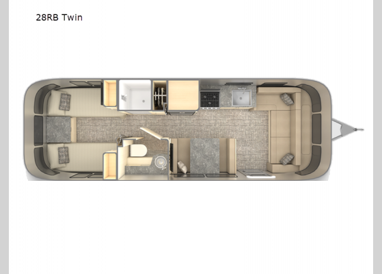Floorplan - 2024 Flying Cloud 28RB Twin Travel Trailer