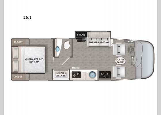 Floorplan - 2026 Vegas 26.1 Motor Home Class A