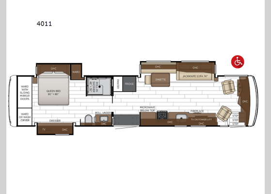Floorplan - 2026 Northern Star 4011 Motor Home Class A - Diesel