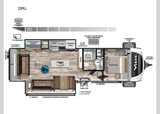 Floorplan - 2024 Vibe 28RL Travel Trailer