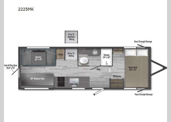 Floorplan - 2025 M-Series 2225MK Travel Trailer