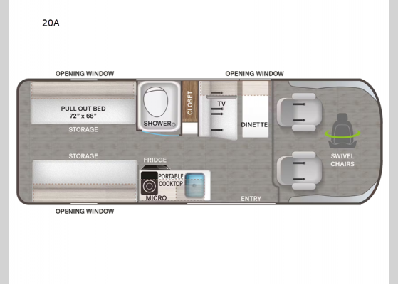 Floorplan - 2025 Tellaro 20A Motor Home Class B