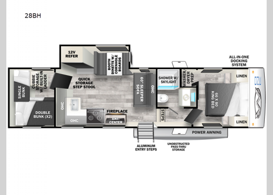 Floorplan - 2023 Wildcat 28BH Fifth Wheel