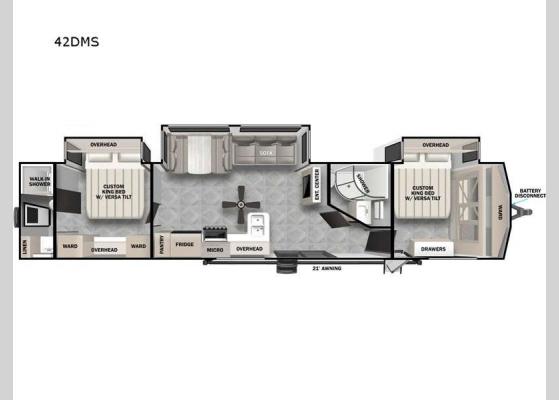 Floorplan - 2024 Salem Villa Series 42DMS Destination Trailer