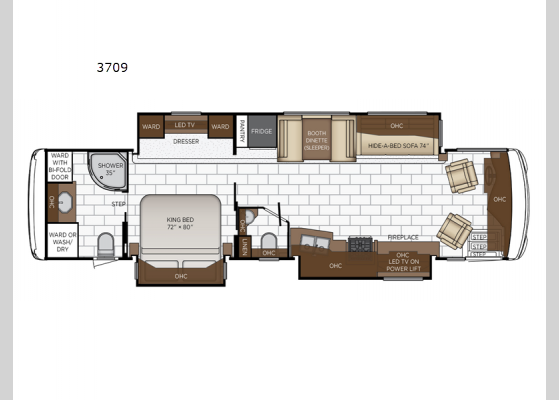 Floorplan - 2024 Ventana 3709 Motor Home Class A - Diesel