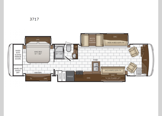 Floorplan - 2024 Ventana 3717 Motor Home Class A - Diesel