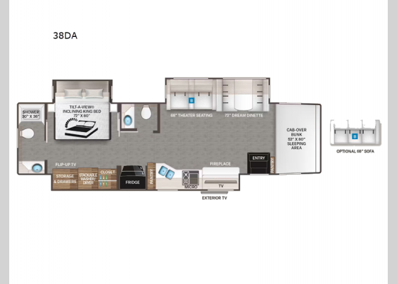 Floorplan - 2025 Inception 38DA Motor Home Super C - Diesel