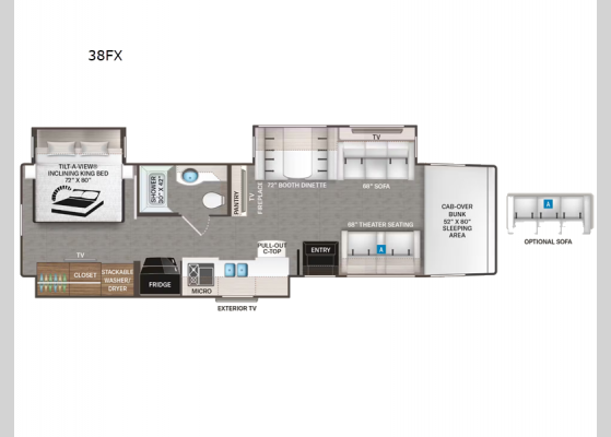 Floorplan - 2025 Inception 38FX Motor Home Super C - Diesel