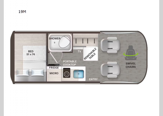 Floorplan - 2025 Tranquility 19M Motor Home Class B - Diesel