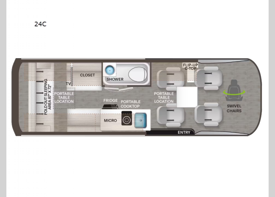 Floorplan - 2025 Tranquility 24C Motor Home Class B - Diesel