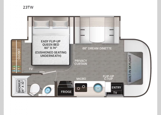 Floorplan - 2025 Compass AWD 23TW Motor Home Class B+