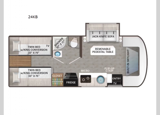 Floorplan - 2025 Compass AWD 24KB Motor Home Class B+