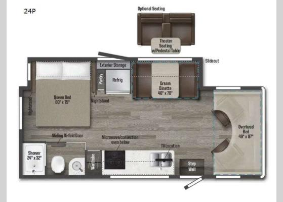 Floorplan - 2025 Porto 24P Motor Home Class C - Diesel