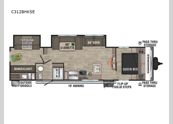 Floorplan - 2025 Connect SE C312BHKSE Travel Trailer