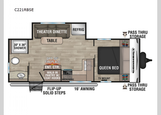 Floorplan - 2025 Connect SE C221RBSE Travel Trailer