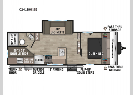 Floorplan - 2025 Connect SE C241BHKSE Travel Trailer