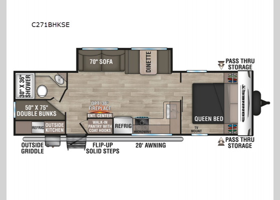 Floorplan - 2025 Connect SE C271BHKSE Travel Trailer