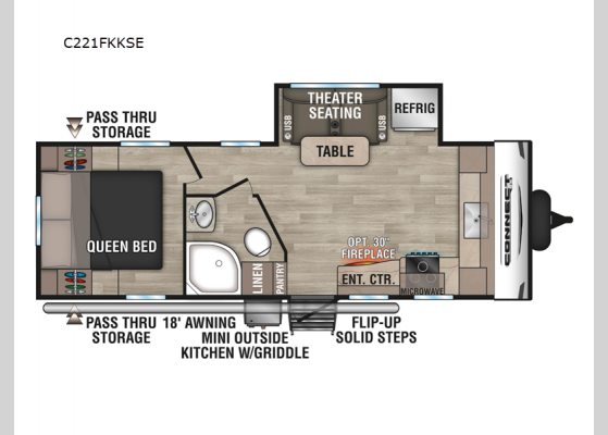 Floorplan - 2025 Connect SE C221FKKSE Travel Trailer