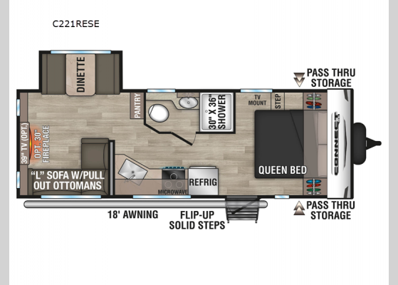 Floorplan - 2025 Connect SE C221RESE Travel Trailer