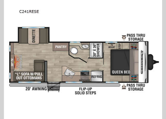 Floorplan - 2025 Connect SE C241RESE Travel Trailer