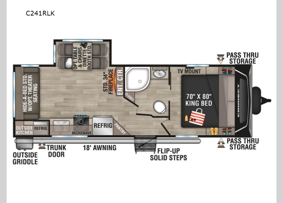 Floorplan - 2025 Connect C241RLK Travel Trailer