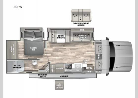 Floorplan - 2025 isata 5 30FW Motor Home Super C - Diesel