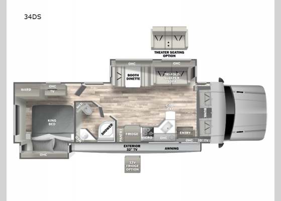 Floorplan - 2025 isata 5 34DS Motor Home Super C - Diesel