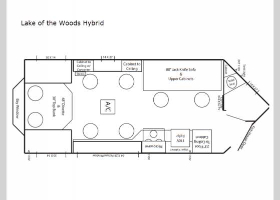 Floorplan - 2023 Ice Castle Fish Houses Lake of the Woods Hybrid Fish House