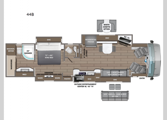 Floorplan - 2025 Aspire 44B Motor Home Class A - Diesel