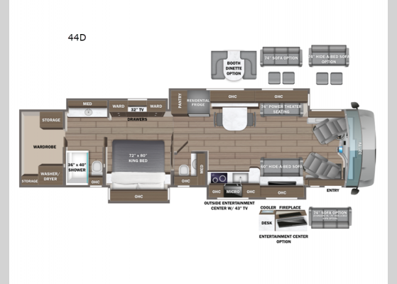 Floorplan - 2025 Aspire 44D Motor Home Class A - Diesel