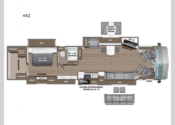 Floorplan - 2025 Aspire 44Z Motor Home Class A - Diesel