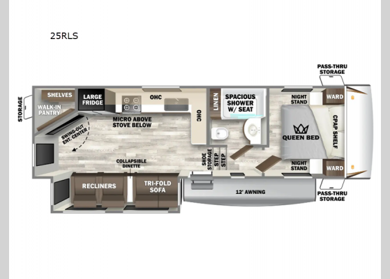 Floorplan - 2024 Sabre 25RLS Fifth Wheel