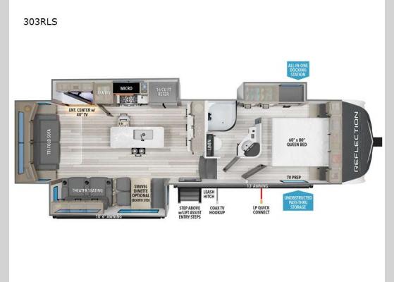 Floorplan - 2025 Reflection 303RLS Fifth Wheel