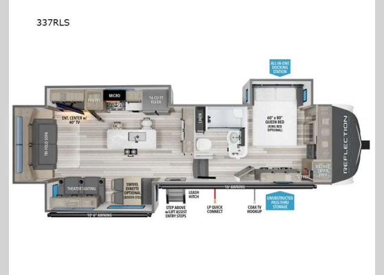 Floorplan - 2025 Reflection 337RLS Fifth Wheel