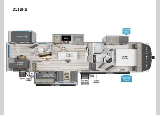 Floorplan - 2025 Reflection 311BHS Fifth Wheel