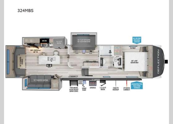 Floorplan - 2025 Reflection 324MBS Fifth Wheel