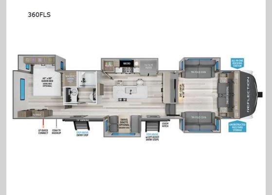 Floorplan - 2025 Reflection 360FLS Fifth Wheel