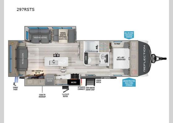 Floorplan - 2025 Reflection 297RSTS Travel Trailer